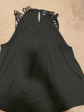 torrid 2X Black Strappy Woven Yoke Blouse